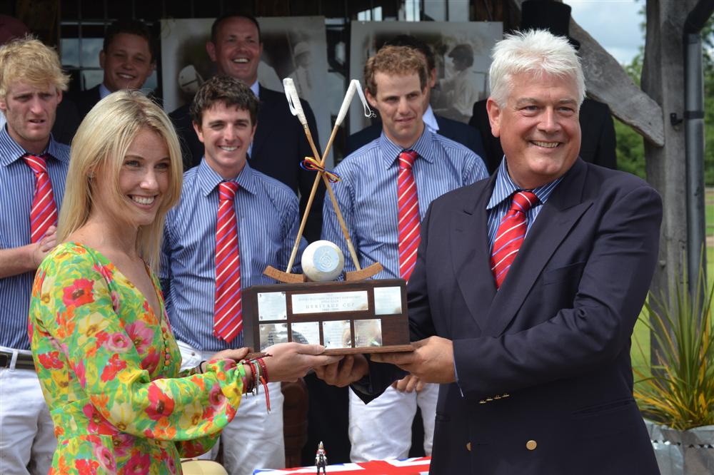 Bradley Wiggins presents Heritage Polo Cup at Hurtwood on 5th August